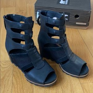 SOREL Joanie Gladiator Sandals, Black, 8.5